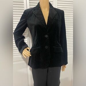 Ralph Lauren Black Velvet Pinstripe Blazer